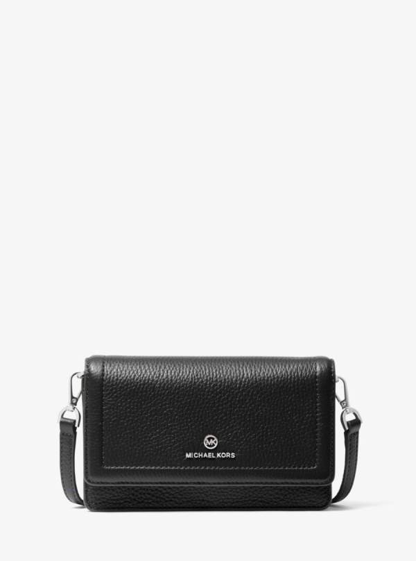 Damske Spojková Taška Michael Kors Jet Set Small Pebbled Leather Smartphone Convertible Čierne - Kabelky Michael Kors Obchod | RSCWY-0894
